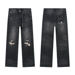 Men's Distressed Black Jeans